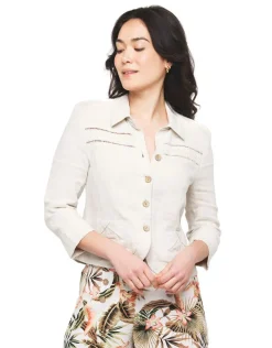 Best Veste 100% lin beige Habillées|Vestes