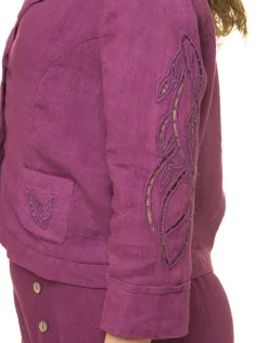 Discount Veste 100% lin violet Habillées|Vestes