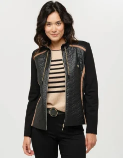 Fashion Veste bi-matière noir Casual|Vestes