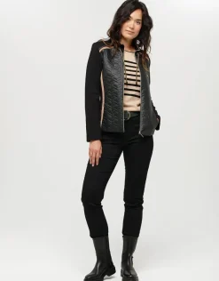 Fashion Veste bi-matière noir Casual|Vestes