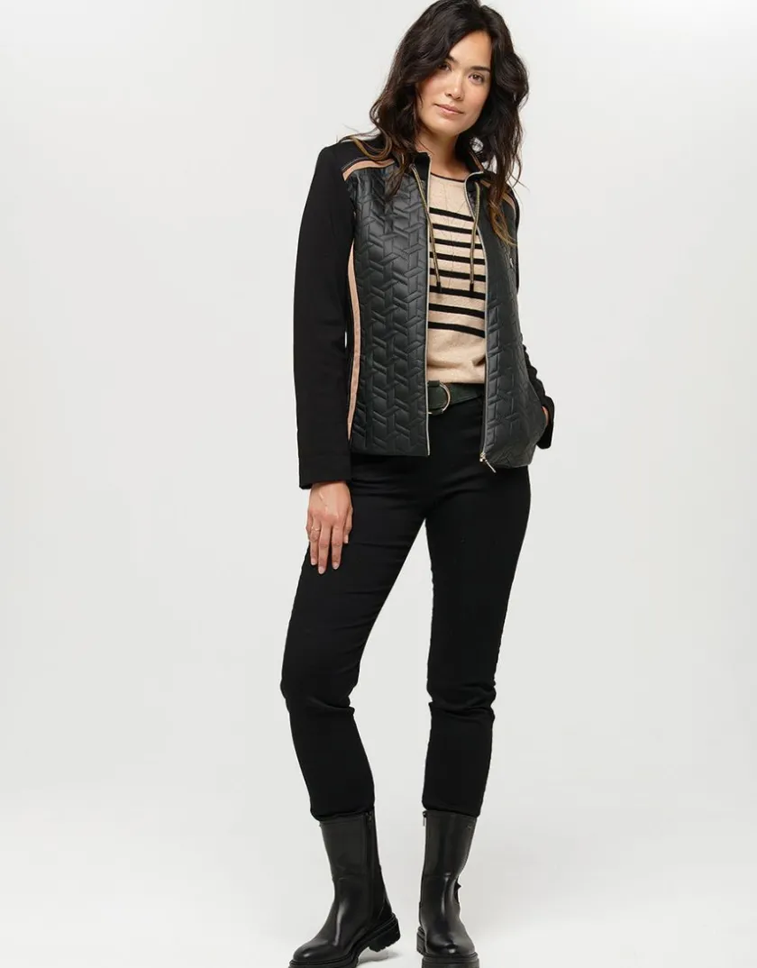 Fashion Veste bi-matière noir Casual|Vestes