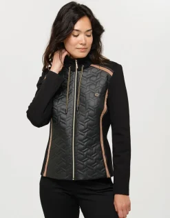 Fashion Veste bi-matière noir Casual|Vestes