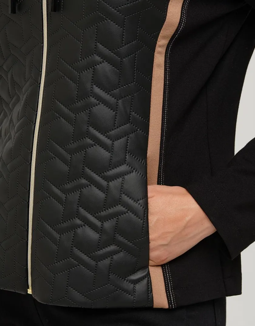 Fashion Veste bi-matière noir Casual|Vestes