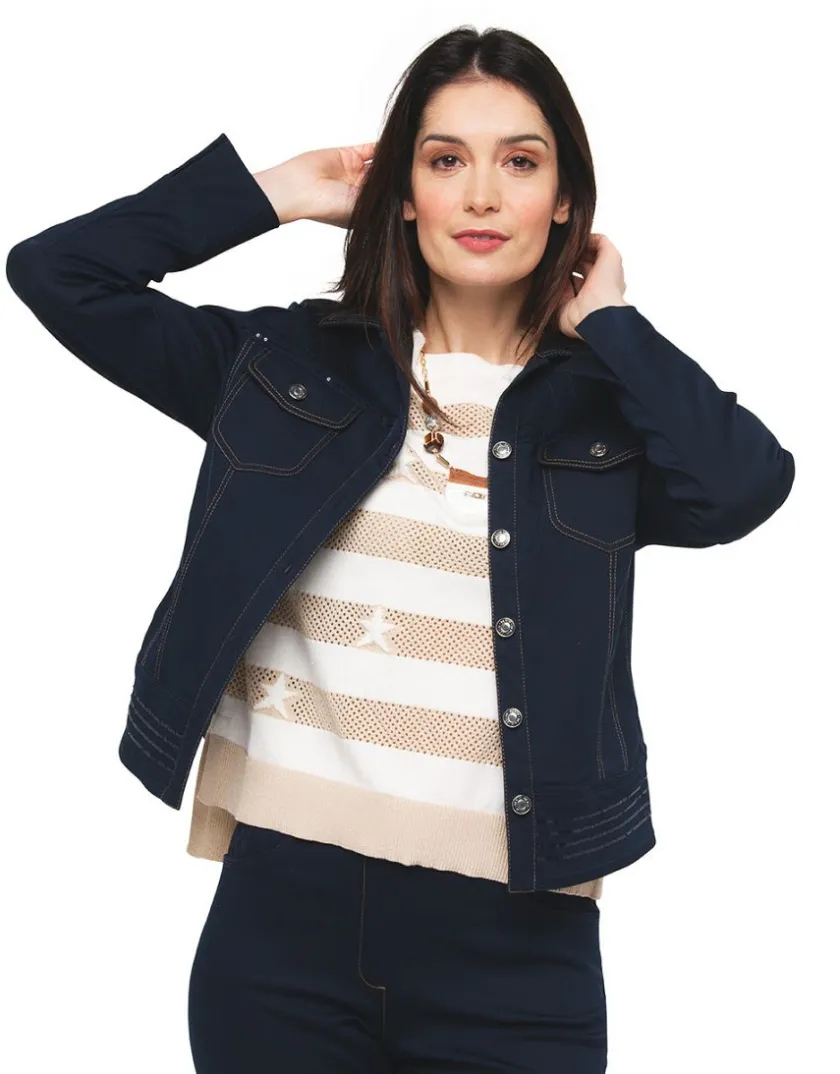 Hot Veste bleu denim Casual|Vestes