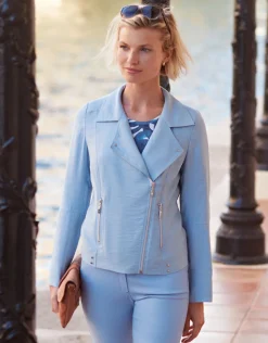 Hot Veste chic bleu ciel Habillées|Vestes