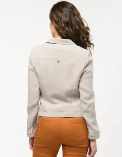 Online Veste chic courte beige Habillées|Vestes
