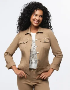 Fashion Veste coton beige Casual|Vestes