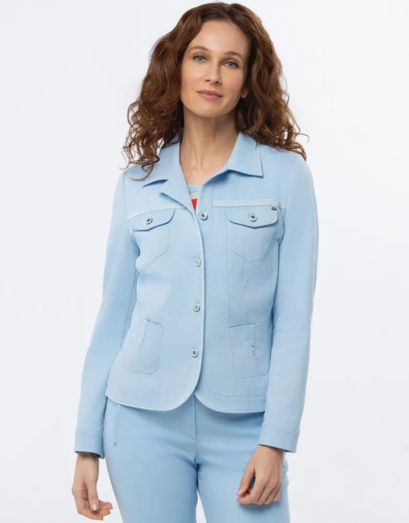 New Veste coton bleu ciel Vestes|Casual