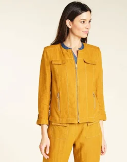 Online Veste lin safran Casual|Vestes