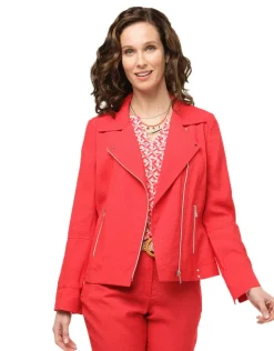 New Veste rouge col à revers Habillées|Vestes
