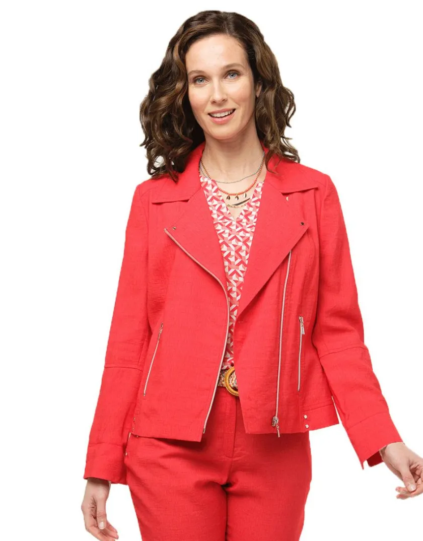 New Veste rouge col à revers Habillées|Vestes