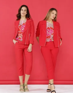 New Veste rouge col à revers Habillées|Vestes