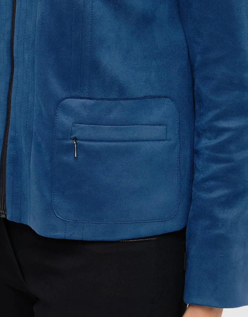 Online Veste suédine bleue Habillées|Vestes