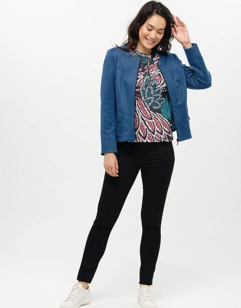 Online Veste suédine bleue Habillées|Vestes