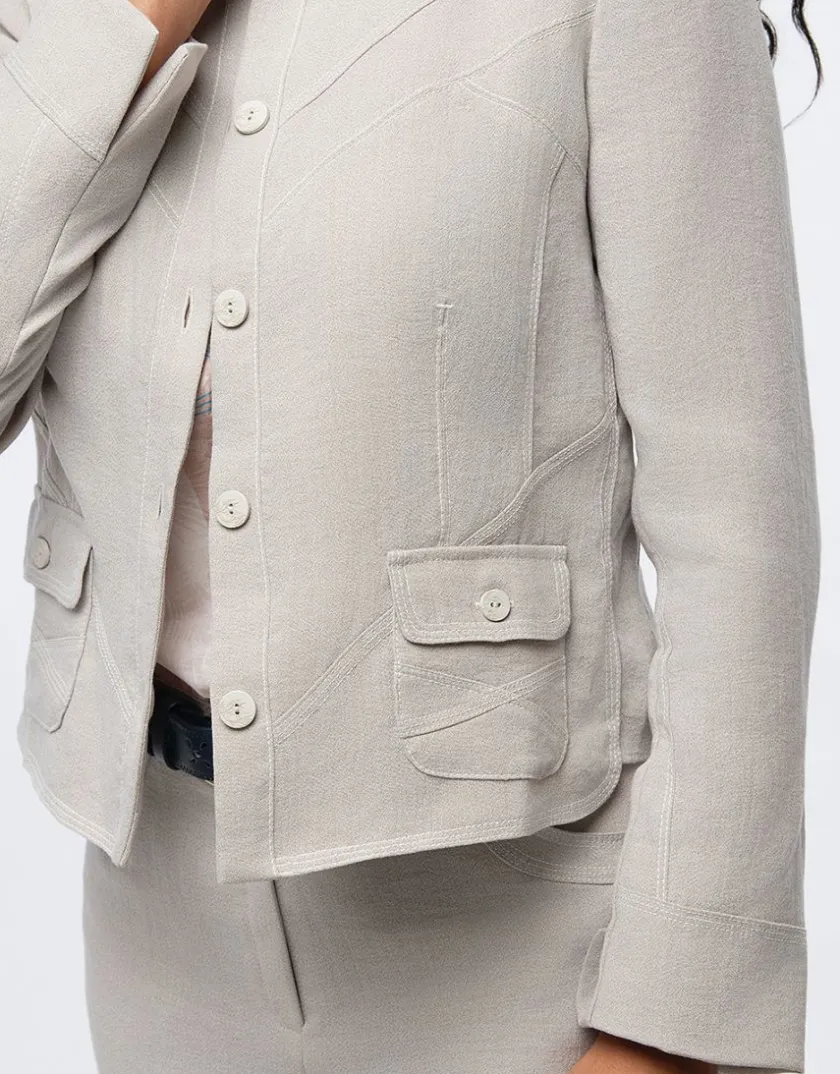 Fashion Veste tailleur chic beige Habillées|Vestes