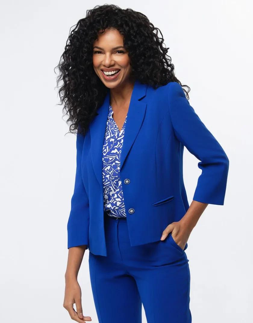 Discount Veste tailleur chic bleu Habillées|Vestes