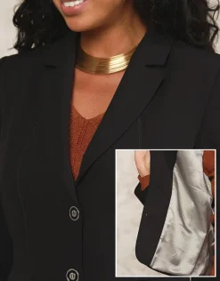 Online Veste tailleur court noir Vestes|Habillées