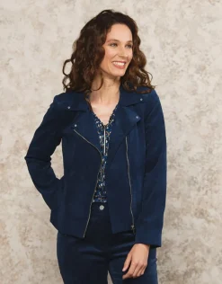 Discount Veste velours côtelé bleu Vestes|Habillées