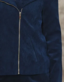 Discount Veste velours côtelé bleu Vestes|Habillées